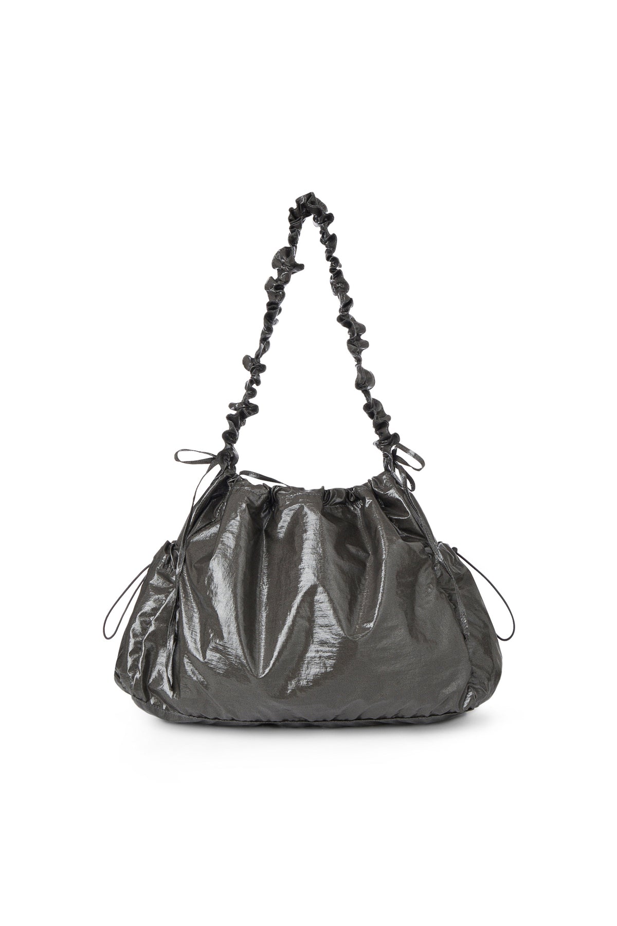 DEINET COATING SHIRRING BAG IN CHARCOAL — image 4