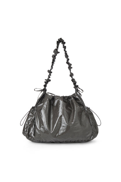 DEINET COATING SHIRRING BAG IN CHARCOAL — image 4