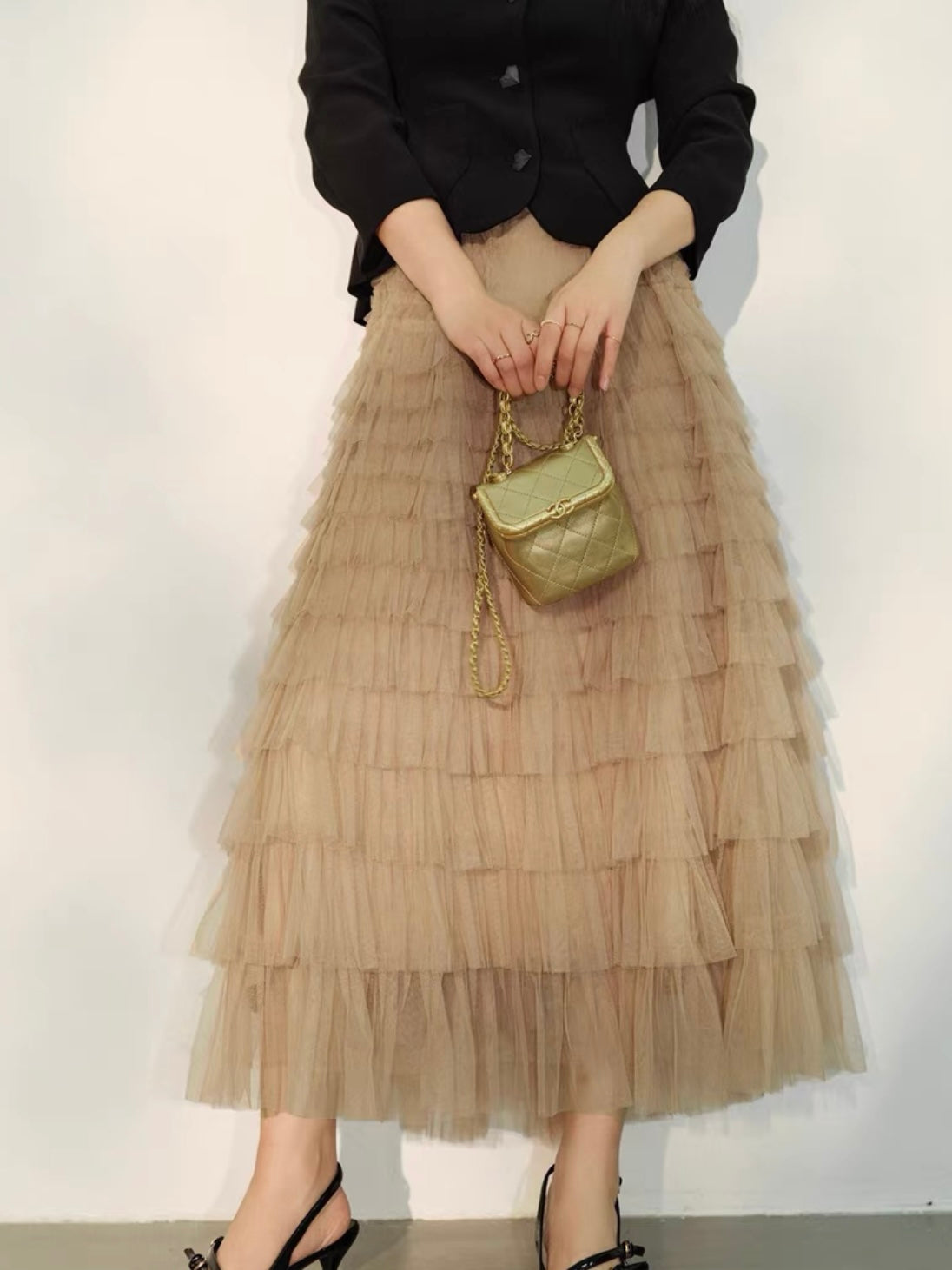 "Enchanted Tulle" Layered Midi Skirt