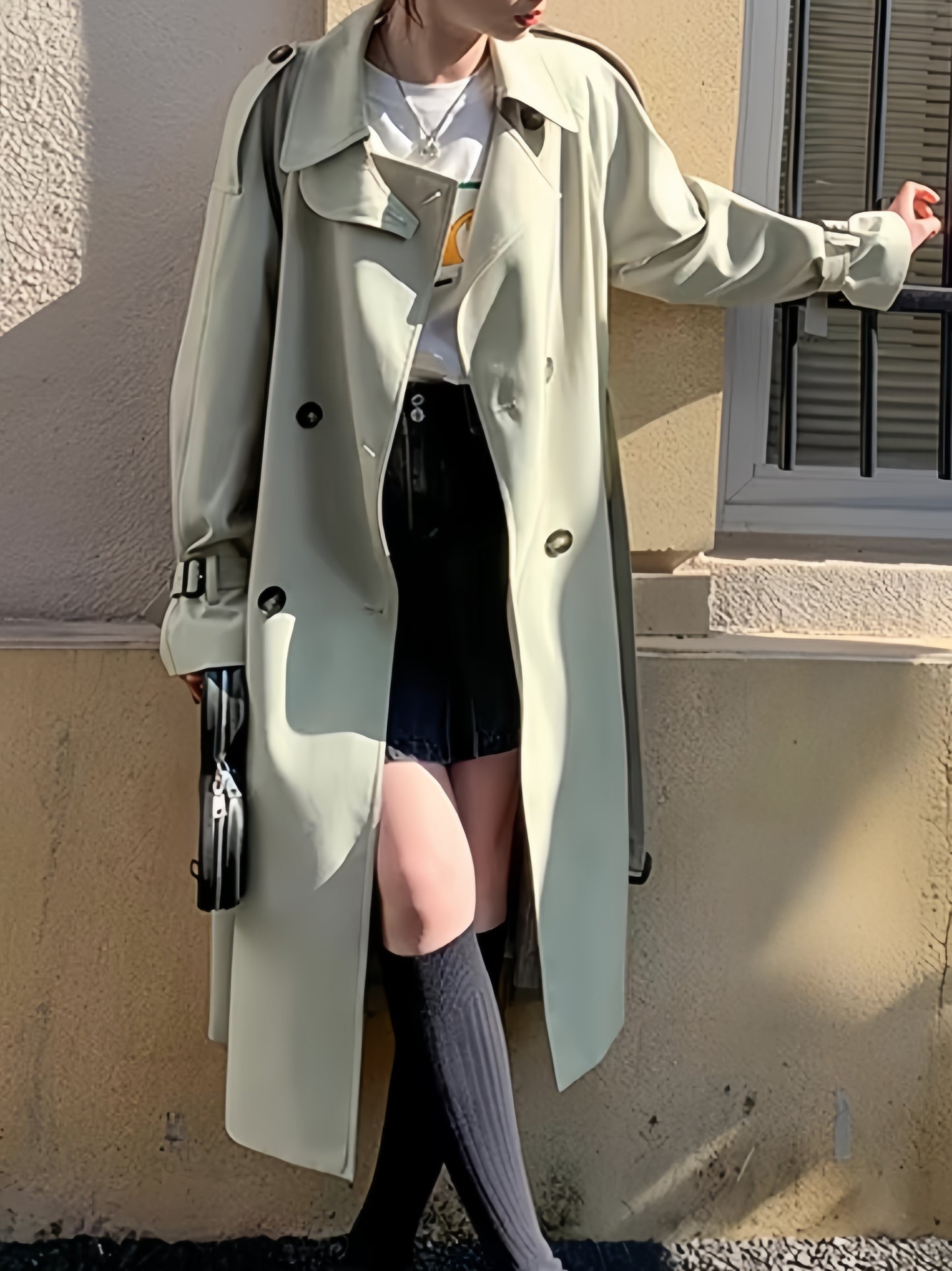 "Springtime Serenity" Oversized Trench Coat