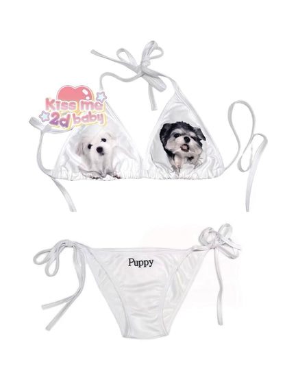 Puppy Love Triangle Bikini Set