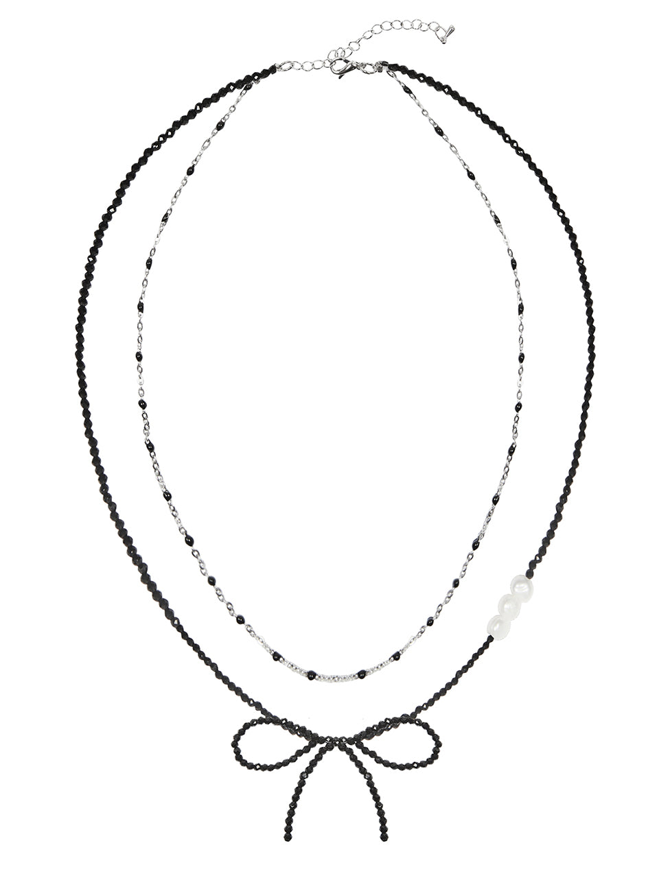 LUVISTRUE NM Ribbon Beads Choker in Black