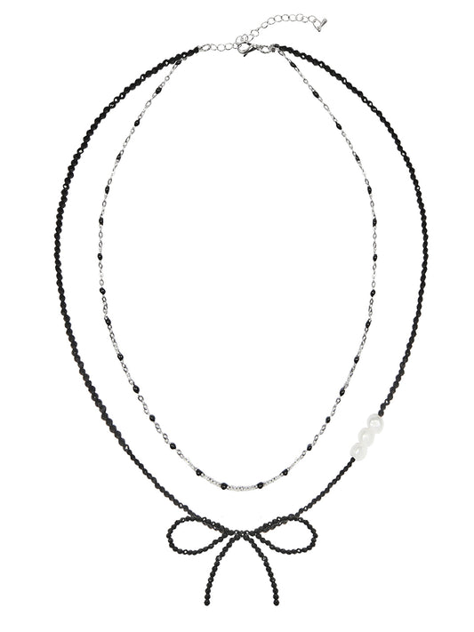 LUVISTRUE NM Ribbon Beads Choker in Black