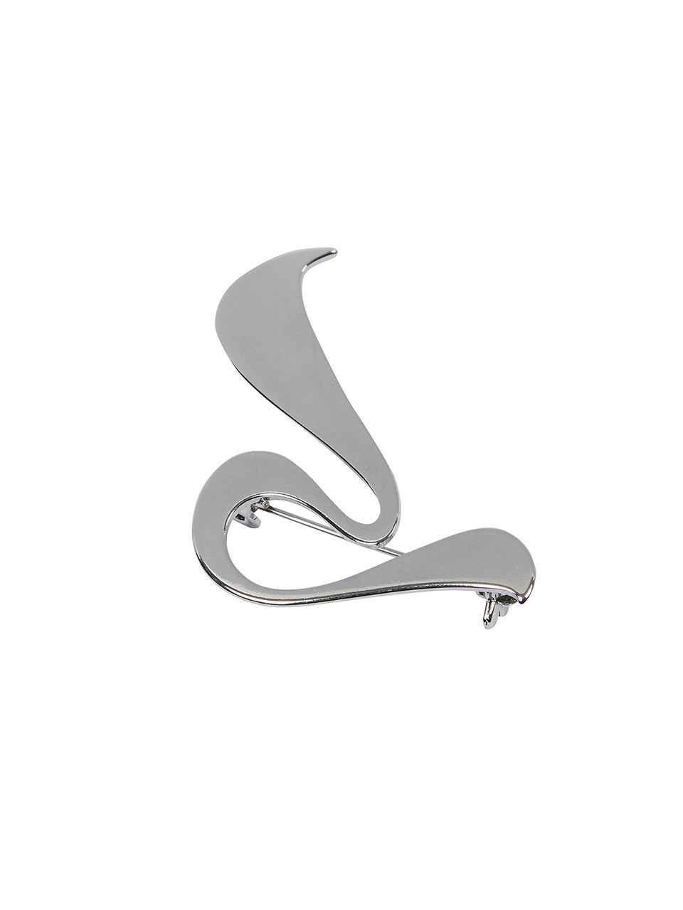 LUVISTRUE Curved L Brooch in Silver