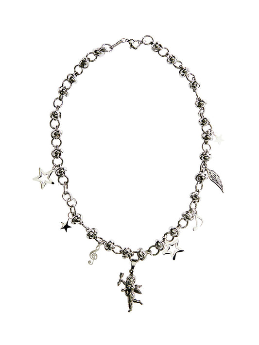 LUVISTRUE EL Angel Cupid Necklace in Silver