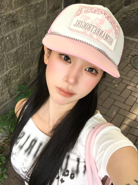 LUVISTRUE X HUMANRETROGIRL Patch Snapback in Pink