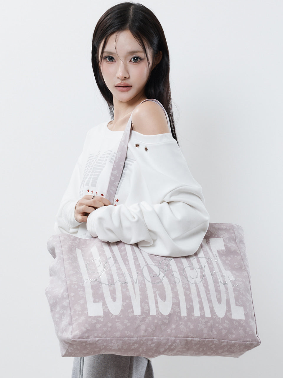 LUVISTRUE RL Lettering Tote Bag in Indie Pink