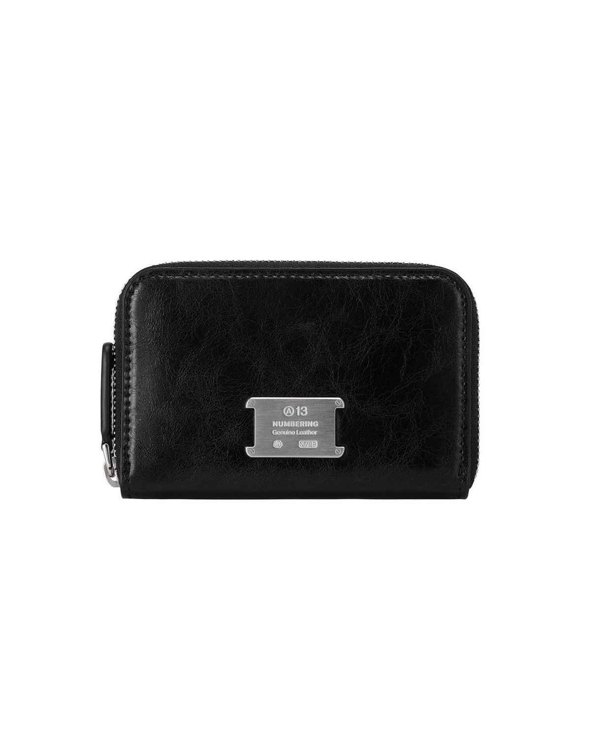 NUMBERING #1057 — Zipper Cracked Leather Card Wallet