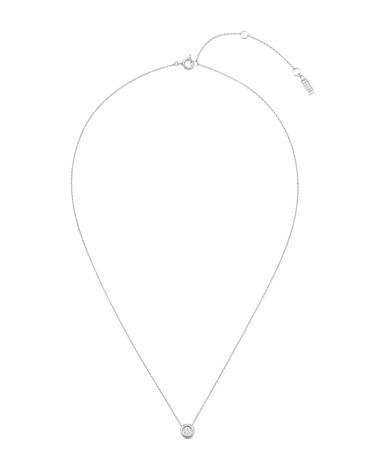 NUMBERING #3702 — Bezel Set Solitaire Pendant Necklace