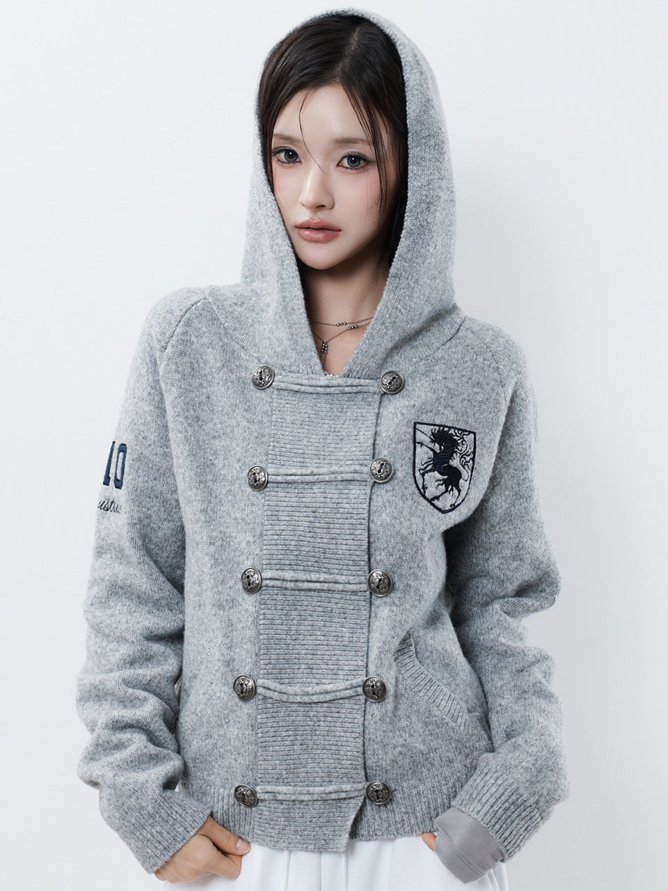 LUVISTRUE RL HORSE 910 KNIT ZIP UP in Gray