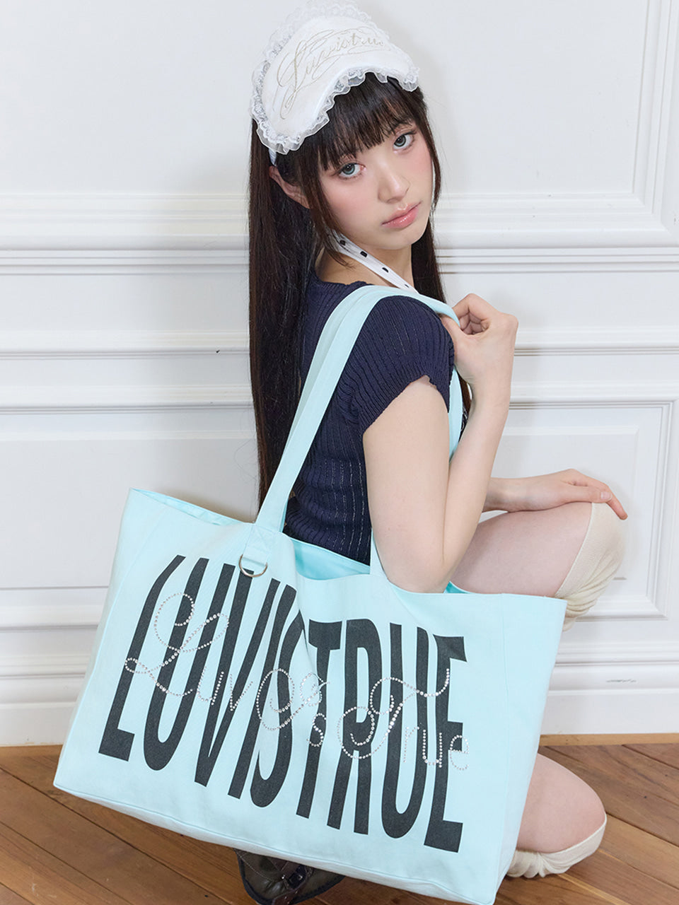 LUVISTRUE SY LETTERING TOTE BAG IN MINT