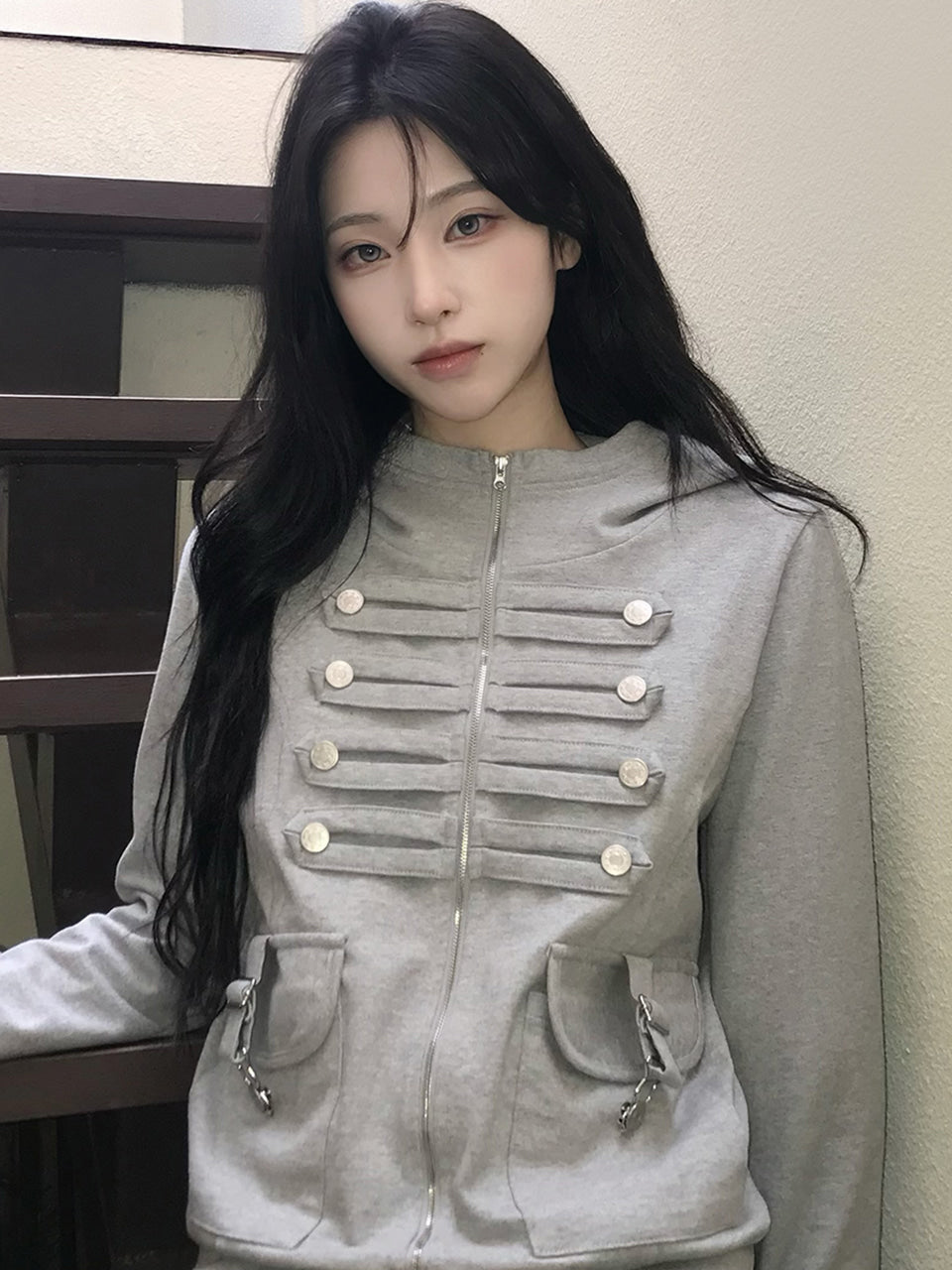 LUVISTRUE EL PIRATE HOOD ZIP UP IN GRAY